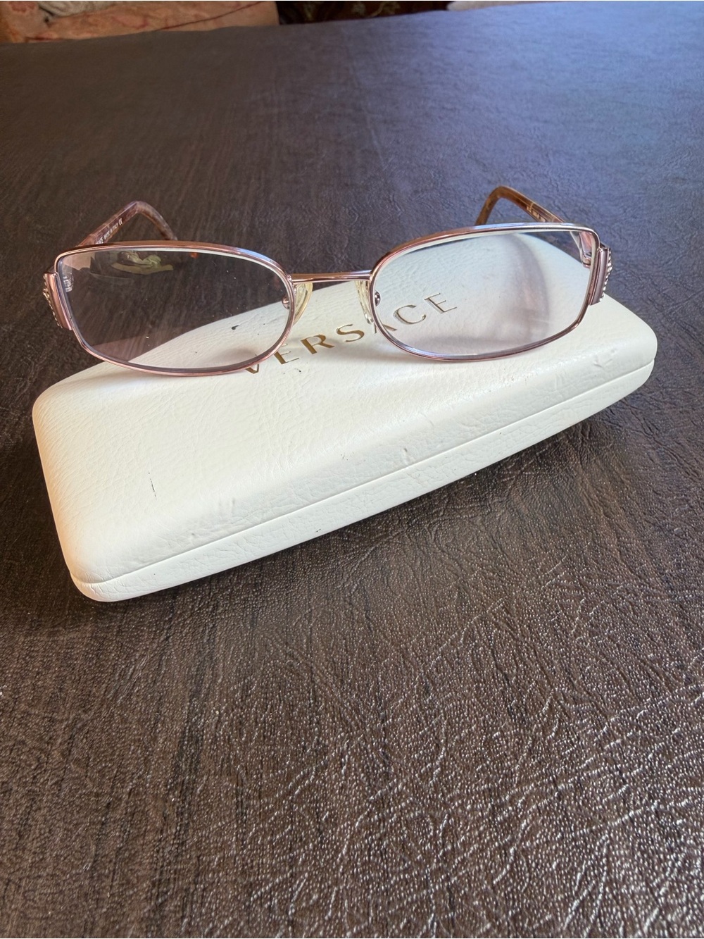 Versace Eyeglasses MOD.1062-B 1052 Brown Marbles W/Case Made In Italy Needs Lens